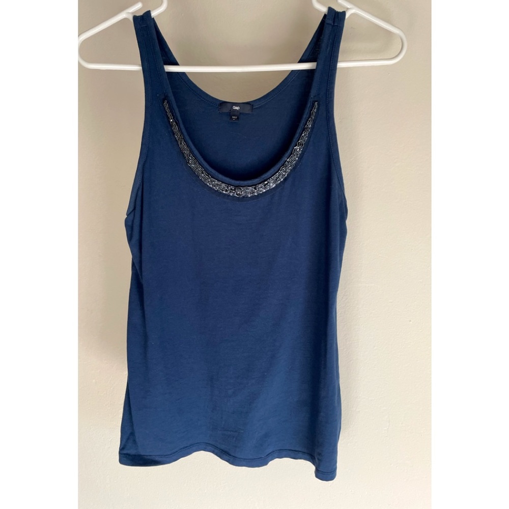 Navy gap small tank with sequin detail